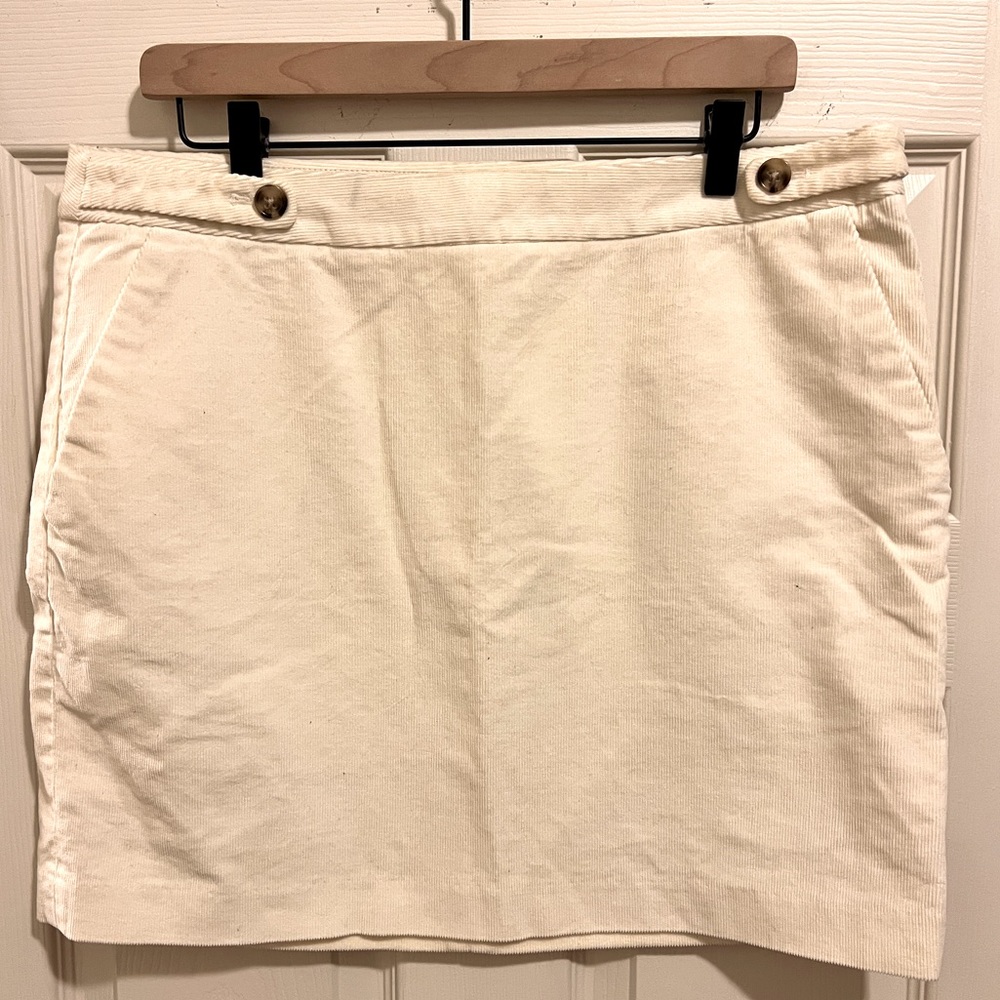 White corduroy mini skirt